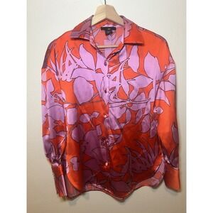 House of Harlow 1960 orange and pink floral print